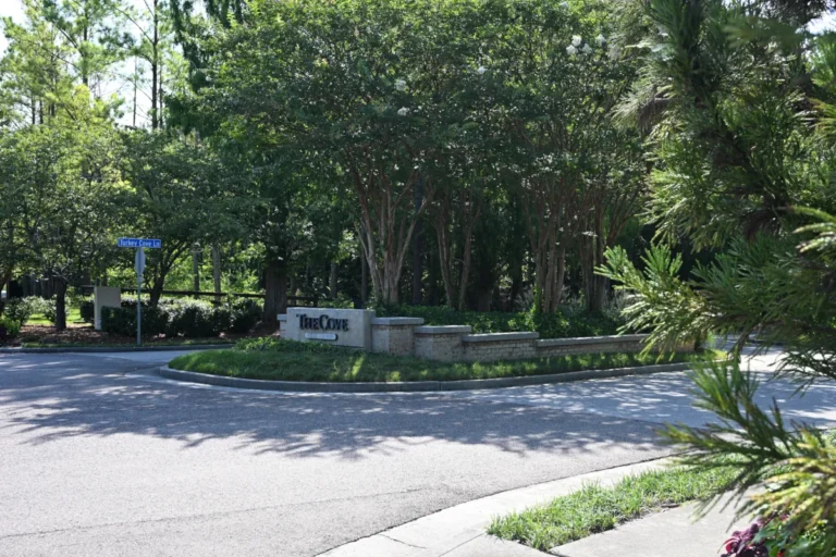 Entrance to The Cove at Turkey Creek neighborhood in Farragut, Tennessee