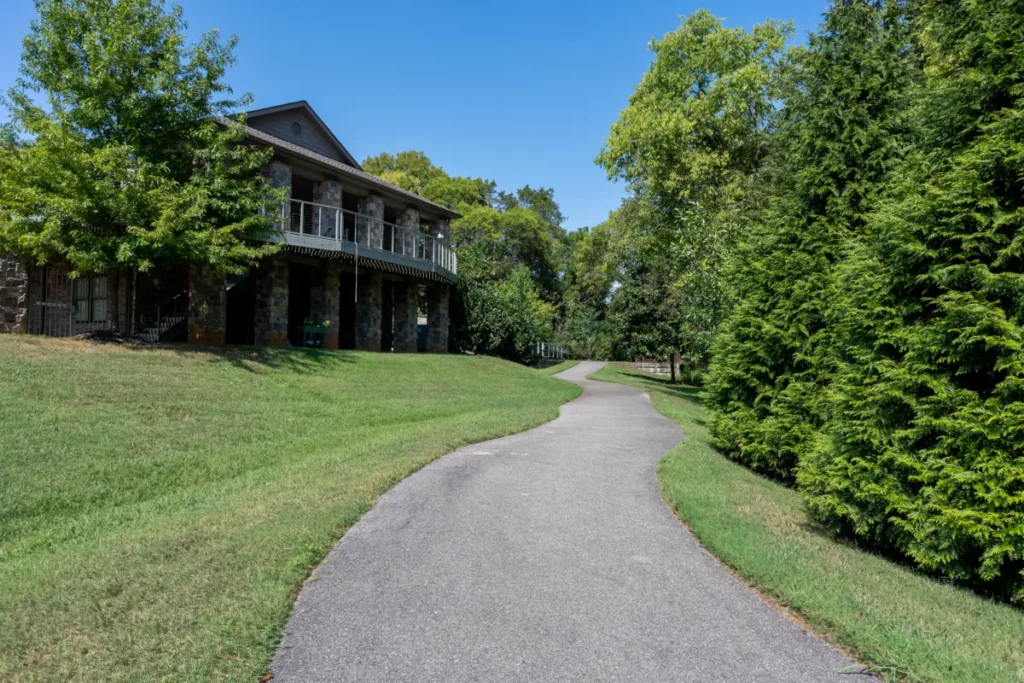 Paved Cottage Creek connector beside the assisted-living property near Campbell Station Road in Farragut, Tennessee