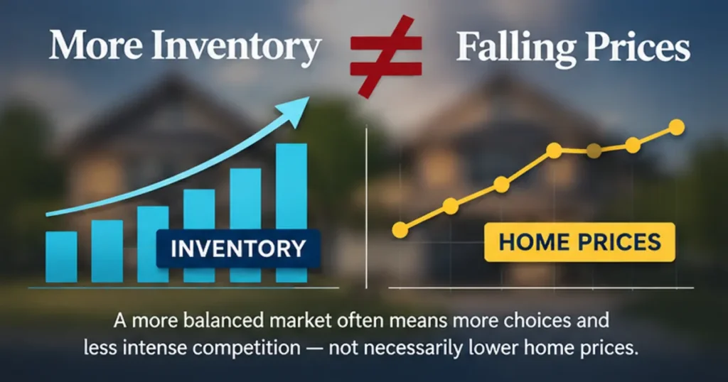 More housing inventory does not necessarily mean falling home prices in a more balanced real estate market
